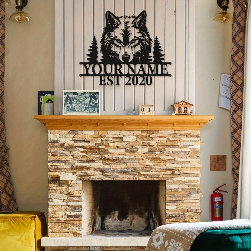 Unique Handmade Wolf King Metal Wall Decor Black Matte Art Deco for Living Room