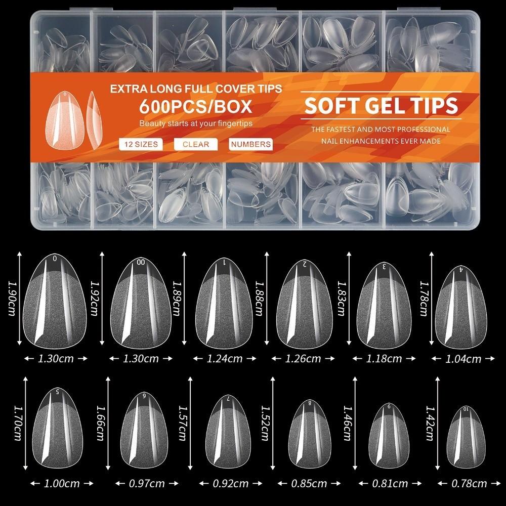 

Short Length False Nail Almond-Shaped Acrylic Nails Tips New Almond Nail Tips DIY Nails 5