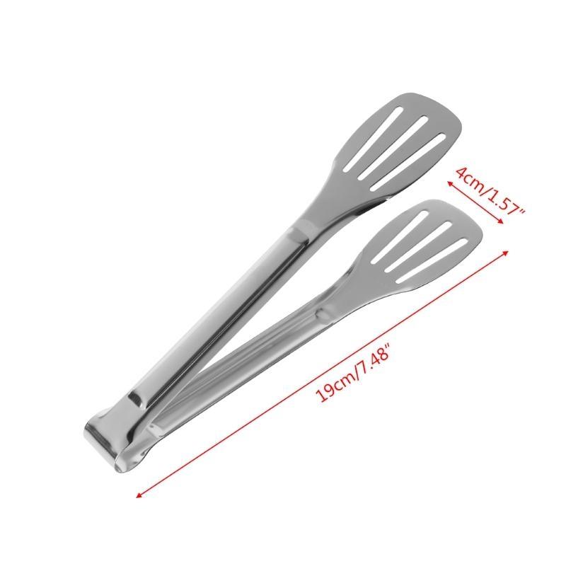 Stainless Steel Kitchen BBQ Tongs Salad Cooking Clip Serving Clamp Bread