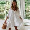 European & American Cotton Bamboo Pocket Swimsuit Cover-up