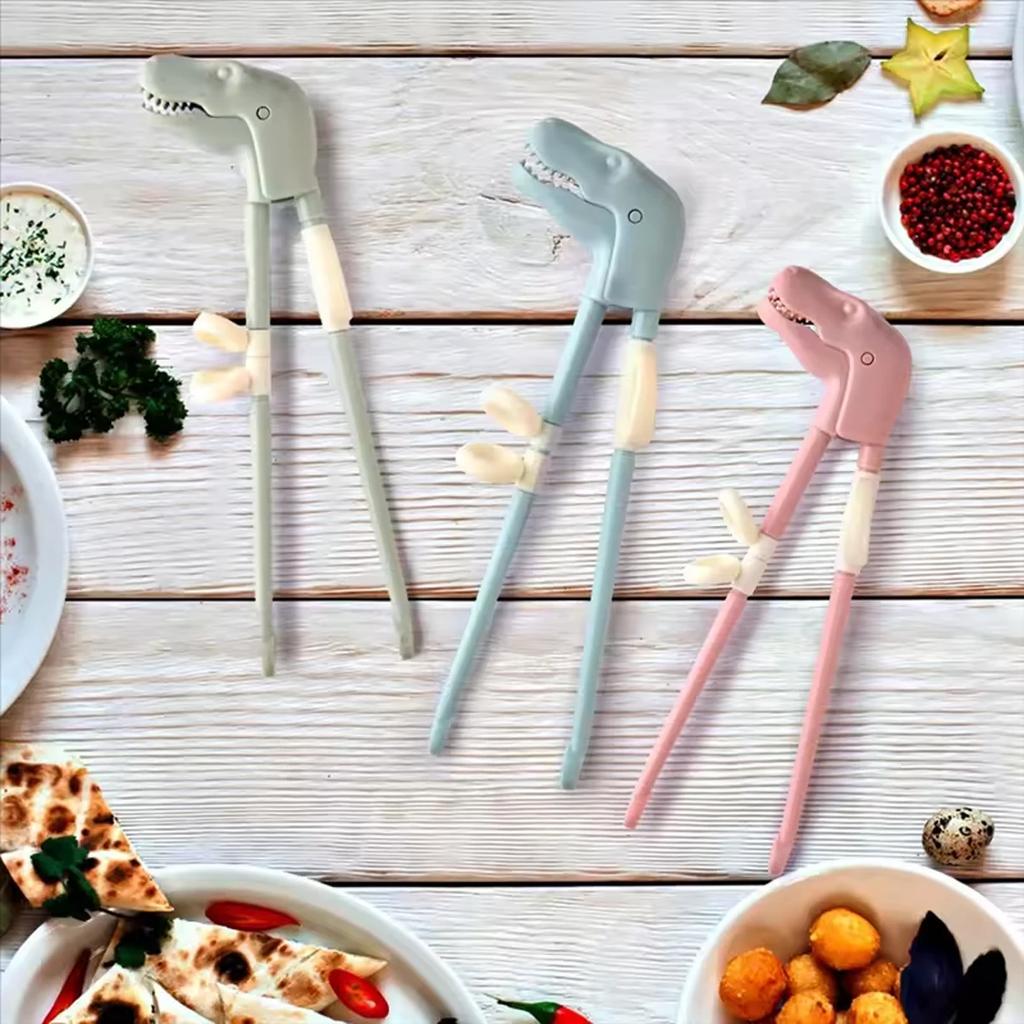 Children's Training Chopsticks Reusable Dinosaur Training Chopsticks Auxiliary Set Cute Children's Tableware