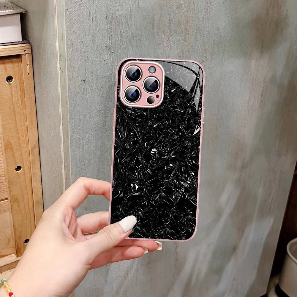 Forged Carbon Fundas Tempered Glass For Iphone 14 13 12 11 Pro Mini XS MAX 14Plus X XS XR Fundas