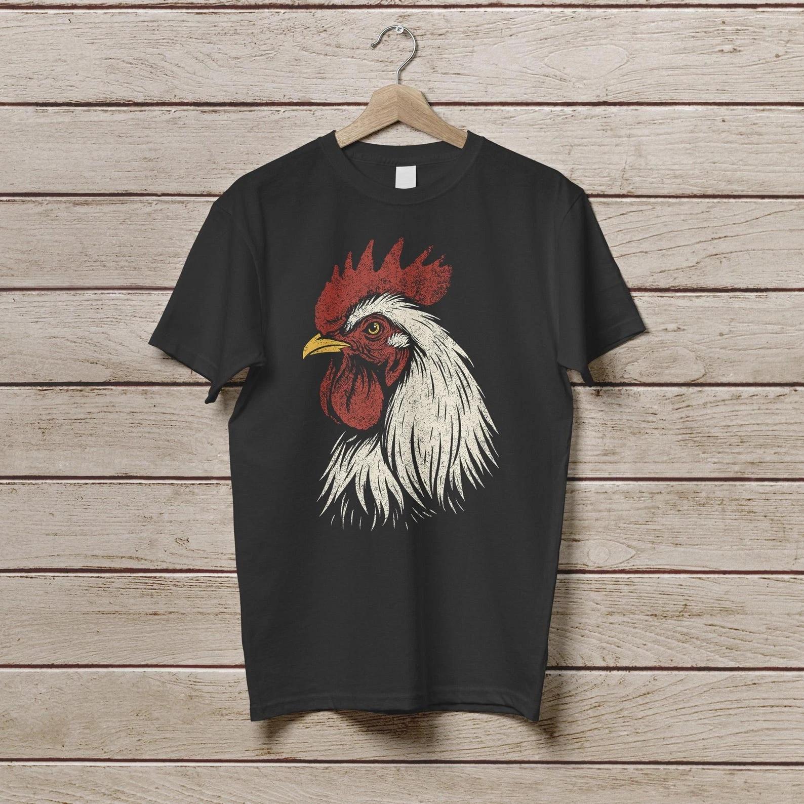 Retro rooster pattern shirt Rooster enthusiast T-shirt XXXL