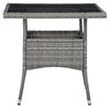 Ensemble à dîner de jardin - VIDAXL - 3 pcs - Résine tressée - Verre trempé - Gris