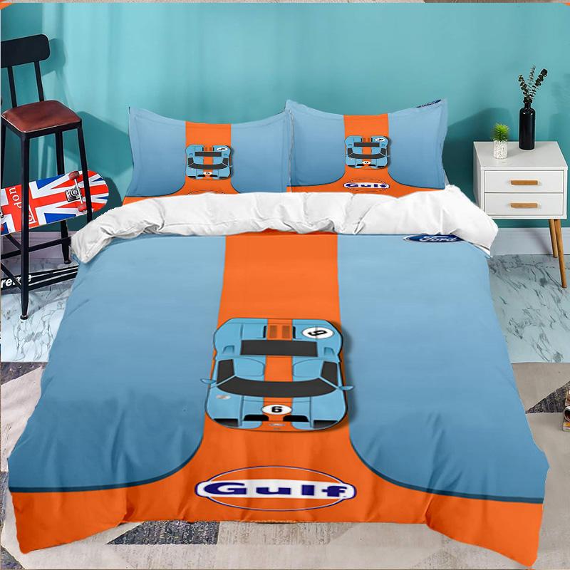 3PCS Gulf Car Bedding Set,Including 1pc Duvet Cover And 2pcs Pillowcases Perfect for Bedroom, Dormitory, Large size Fan Christmas gift