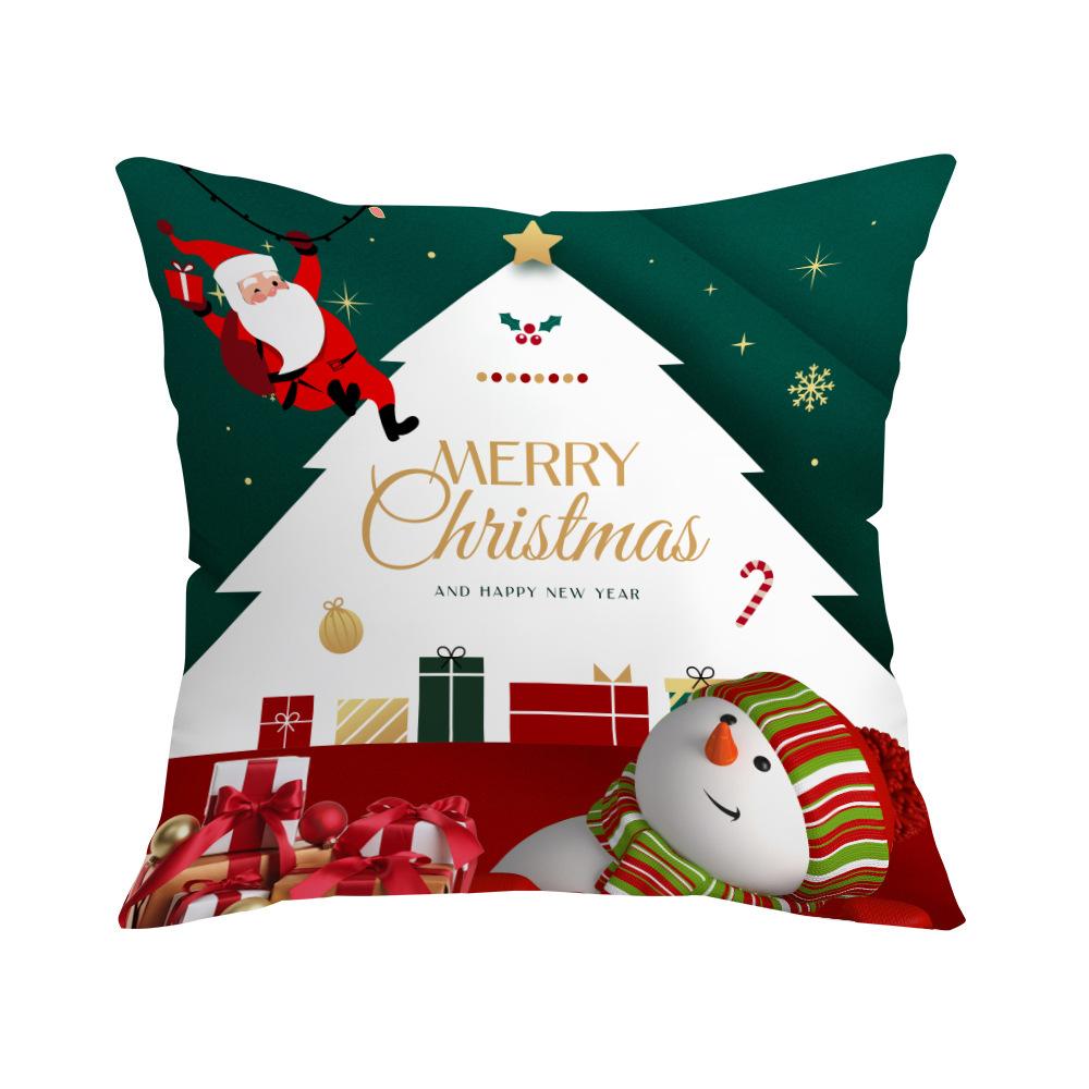 

Новая Рождественская наволочка с праздничным принтом, для дома, гостиной, дивана, подушка с рождественской елкой 45x45cm