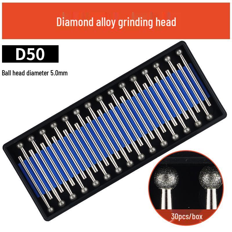 3mm Diamant-Karborund-Schleifkopf für Elektro-/Druckluftschleifer - Kugelförmige Nadel zum Gravieren & Aufbohren