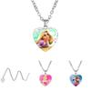 Nuovo Cartone Animato Frozen Elsa Principessa Ciondolo a Forma di Cuore Collana per Bambini Biancaneve Sirenetta Accessori