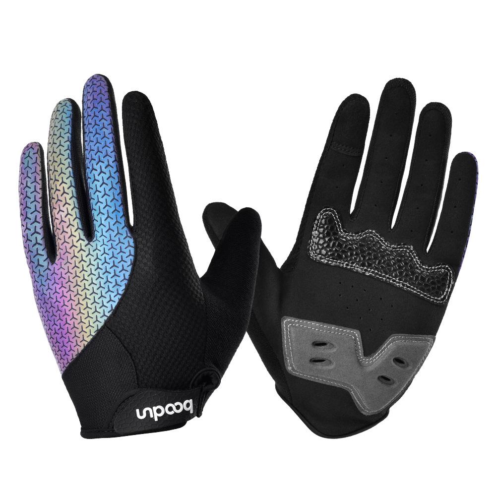 Boton Sports Reflective Shock-Absorbing Cycling Gloves - Colorful, Wear-Resistant, Touchscreen, Slip-Resistant, Ideal for Night Riding.