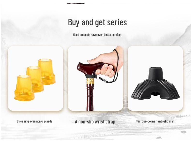 Älterer Drachenkopf Vierbeiniger Holzspazierstock, Rutschfeste & Leichte Krücke