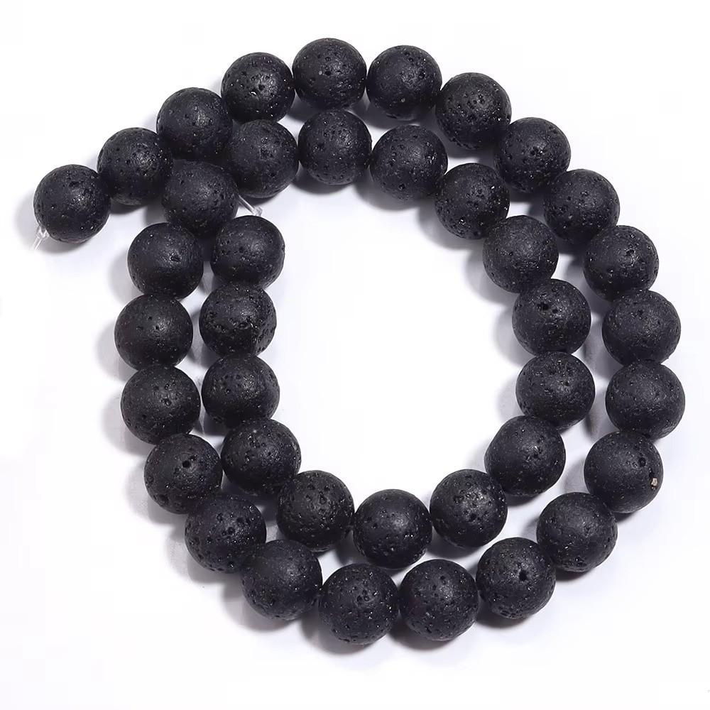 DIY Round Beads Multiple Sizes Loose Beads Fashion Volcanic Lava Beads  Jewelry Making