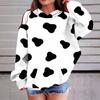 Kids Hooded Cow Print Pullover Sweatshirt for Boys Girls with Pockets Loose Fit