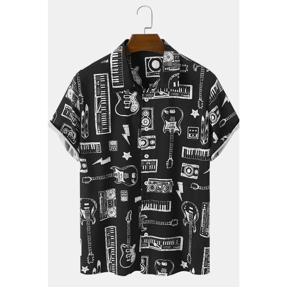 New Hawaiian Shirt for Men Skull 3d Printed Beach Shirt Short Sleeve Button Casual Men's Skull Shirts Oversized Camisa