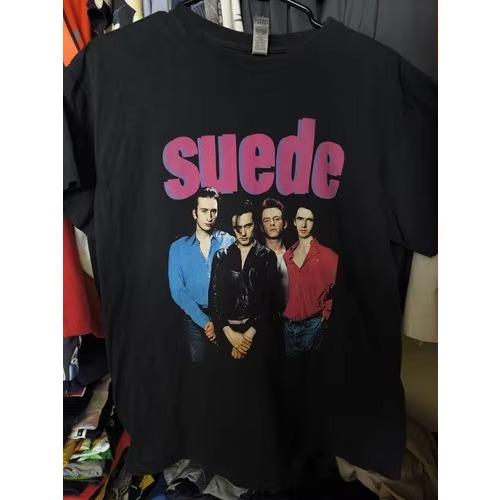 Summer Unisex  Fashion Trendy Top Vintage SUEDE Shirt L Coming Up UK Rock Band 1996 Reprint Oasis Radiohead Blur Shirts