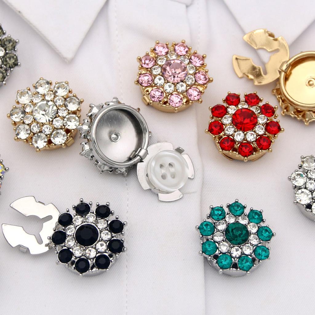 Sophisticated Dress Cuff Links Sparkling Multi Tone Glass Design Comfortable Daily Wear Solution
