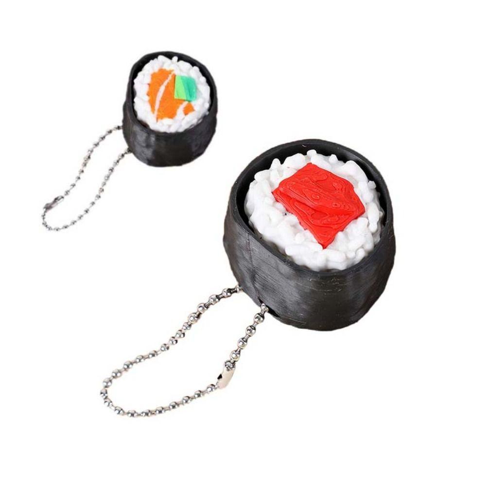 Finger Button Clicker Sushi Keychain Cartoon Sensory Clicker Backpack 3D Printed Pendant Kids Toy
