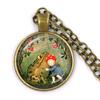 Handmade Vintage Frog Fairy Pendant Necklace Glass Cabochon Fashion Women Charm Jewelry Necklaces and Chains Female
