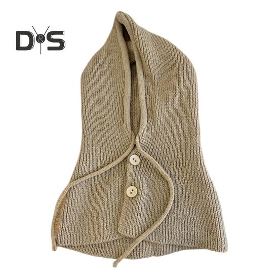 

Женская зимняя шапка-балаклава, толстая теплая вязаная застежка на пуговицы, ветрозащитная, велосипедная, регулируемая, полная защита, для путешествий на открытом воздухе, для катания на лыжах в холодную погоду хаки