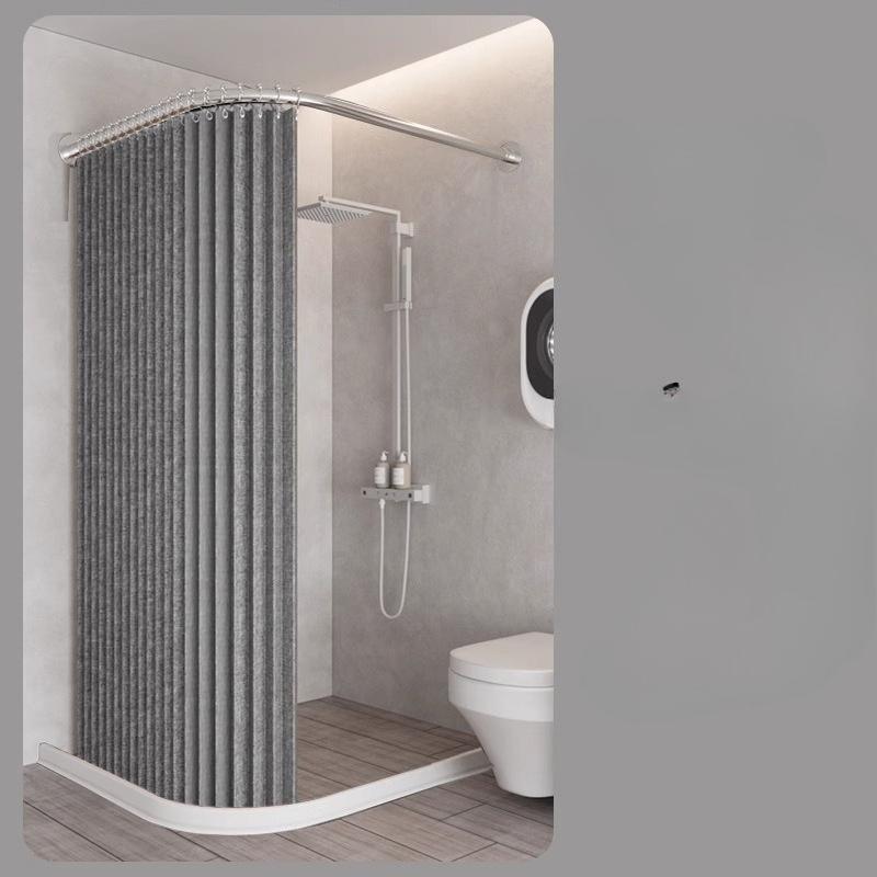 Toilet Non-porous Corner Magnetic Folding Invisible Shower Curtain Waterproof and Mildew-proof Thickened Shower Partition Screen