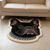 French Bulldog Portrait Shaped Rug Non Slip Washable Plush Floor Mat Realistic Dog Bedside Carpet Pet Lover Home Decor