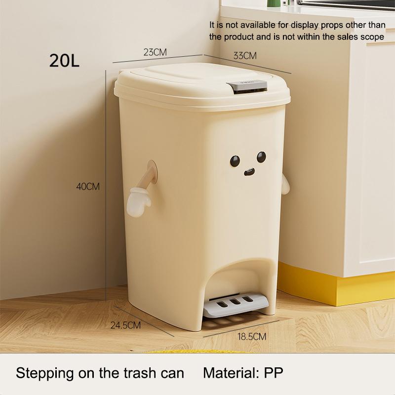 

Креативное мусорное ведро Бытовое Большой вместимости Кухонное Гостиное Нажимная педаль Двустворчатое мусорное ведро Милая корзина для бумаги