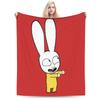 S-Simon Super Rabbit Super Soft Blanket For Couch Bed  Trend Throw Blanket Winter Travel Car Flannel Bedspread