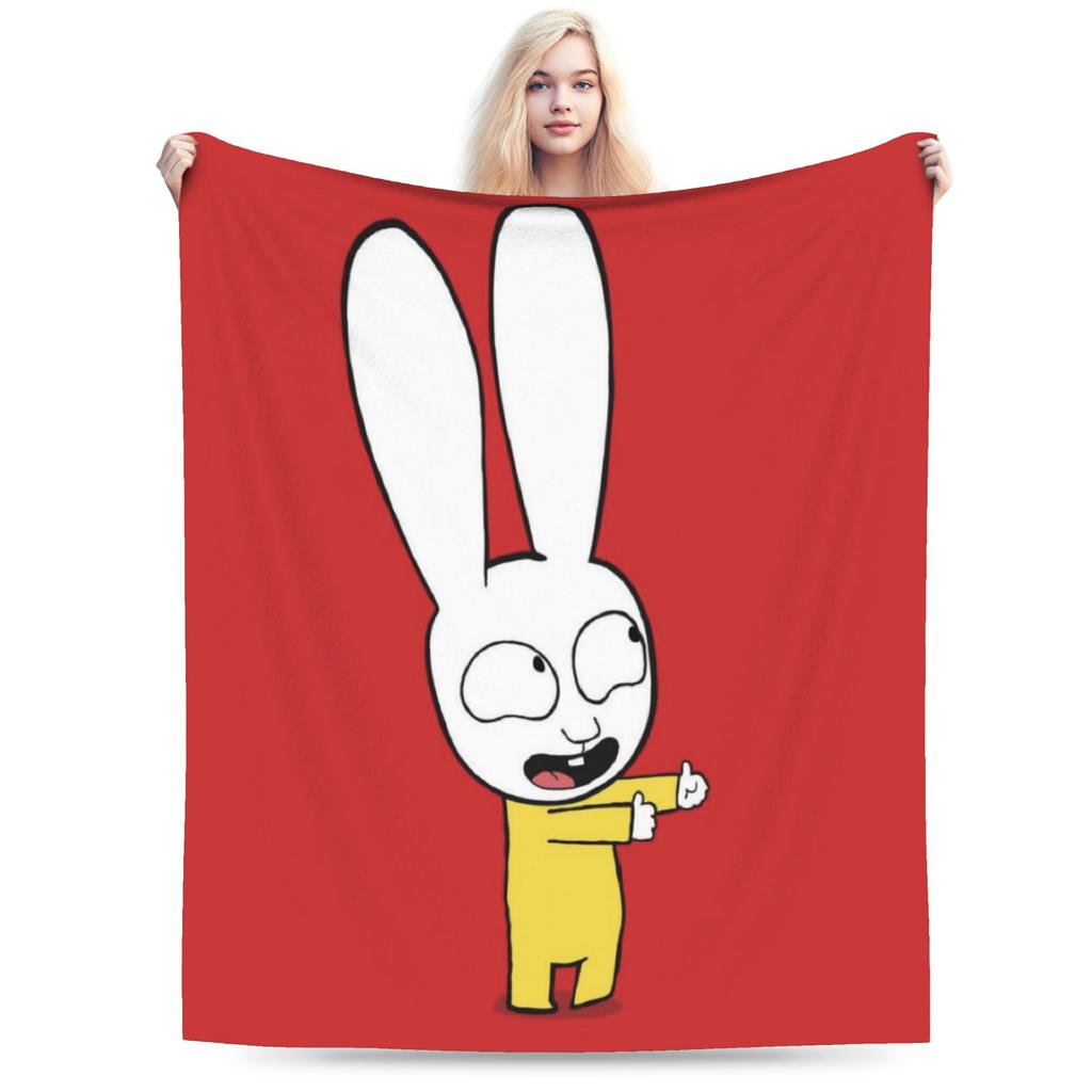 S-Simon Super Rabbit Super Soft Blanket For Couch Bed Trend Throw Blanket Winter Travel Car Flannel Bedspread