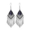 Fashionable Diamond Shaped Earrings for Women, Retro Earrings with Tassel Earrings
