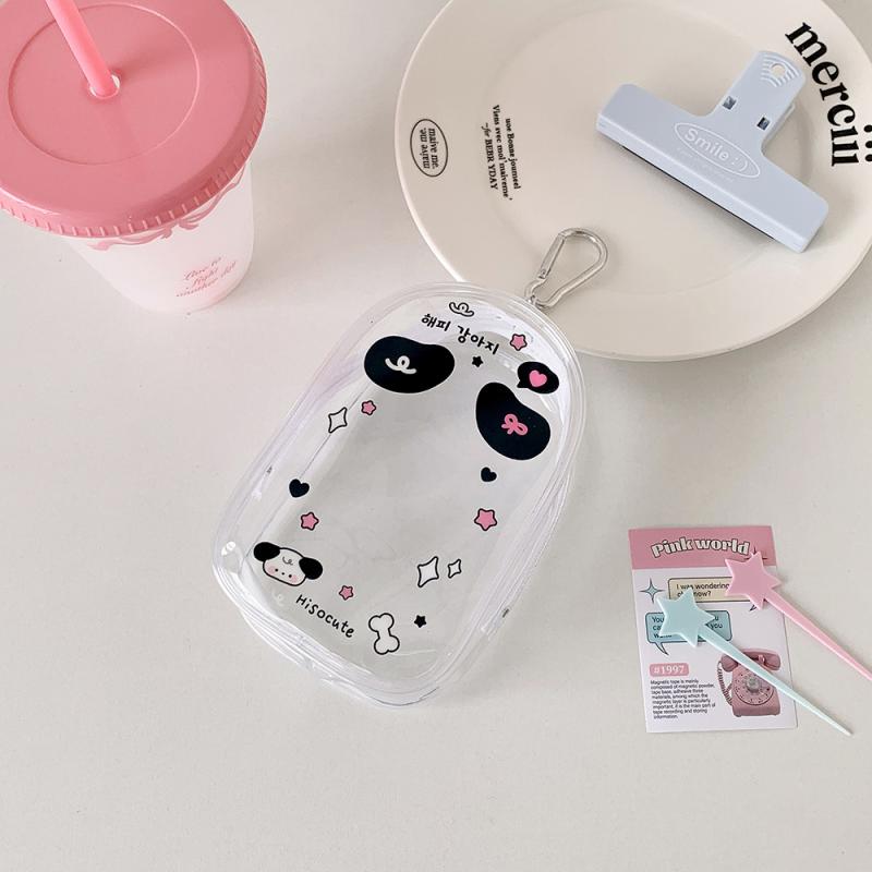 Cartoon Clear Outdoor Bag Doll Toy Transparent Display Bag Storage Box Pouch Mystery Box With Keychain Cute Doll Bag