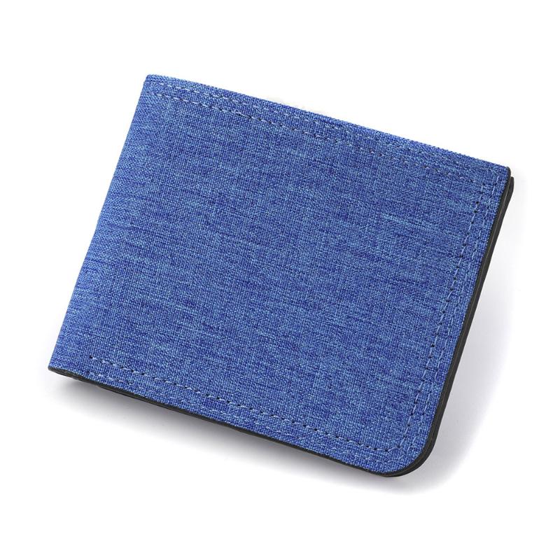 

Минималистичный однотонный кошелек для монет, ультратонкий держатель для карт, короткий холщовый кошелек, мужской складной маленький кошелек, подарки на день рождения синий