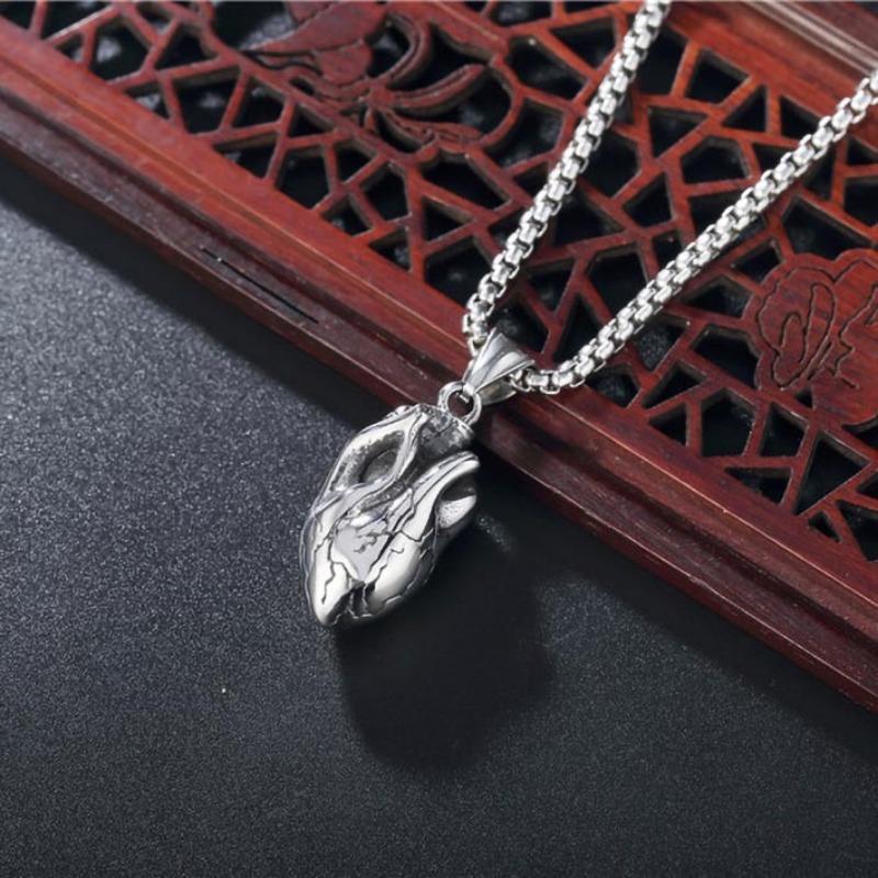 Trendy Heart Necklace Street Men and Women Human Body Organ Titanium Steel Pendant Chain