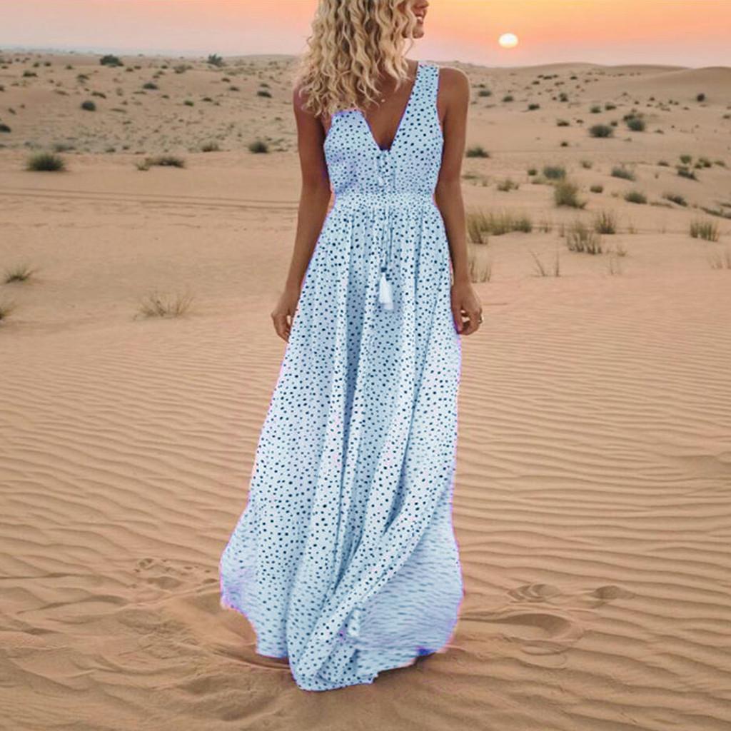 Women Summer Sleeveless Sundress 