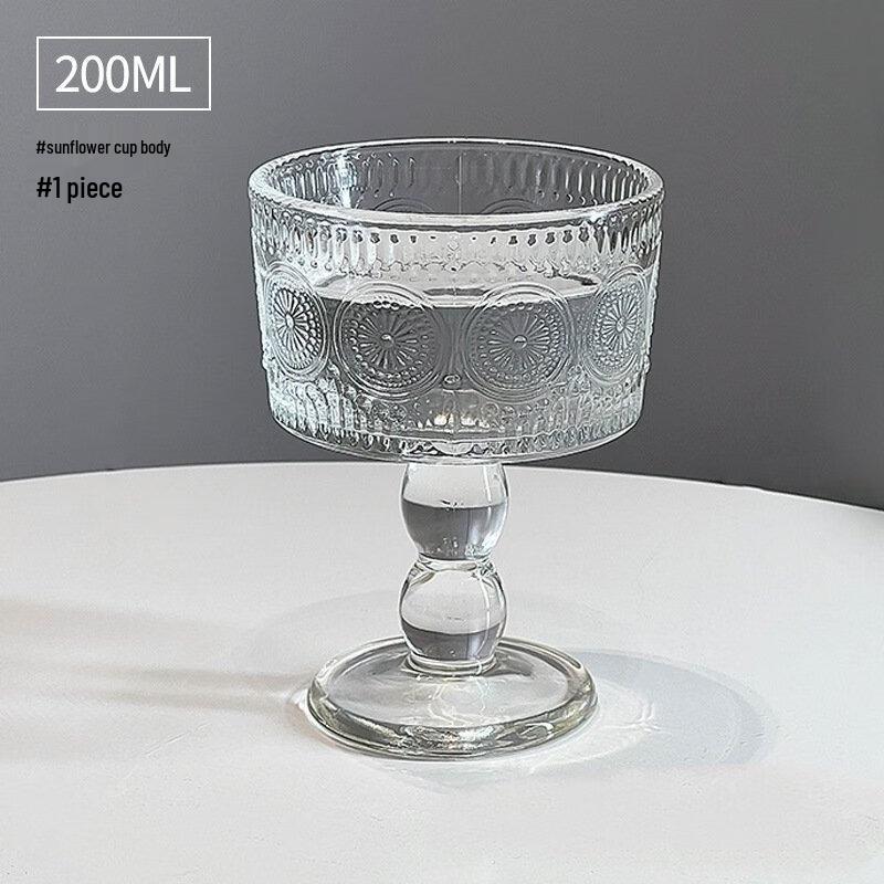 Embossed Glass Stemmed Dessert Cup