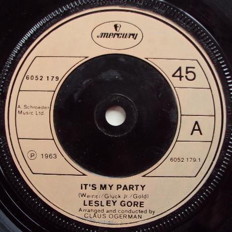 

7inch Record LESLEY GORE - It s My Party 6052179 Mercury 1972 UK Pop Used