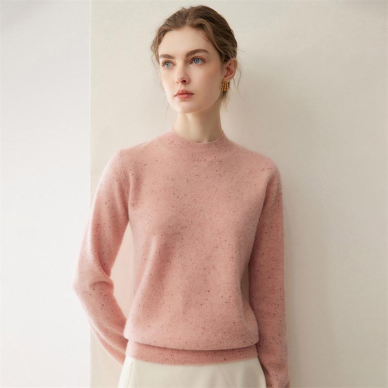 Women's Cashmere Mock Neck Versatile Autumn/Winter Knitwear