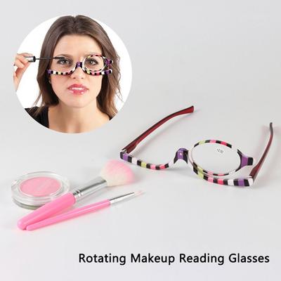 Diopter Portable Vision Care Eyewear Rotating Makeup Reading Glasses Folding Eyeglasses Magnifying Glasses Cosmetic Glasses