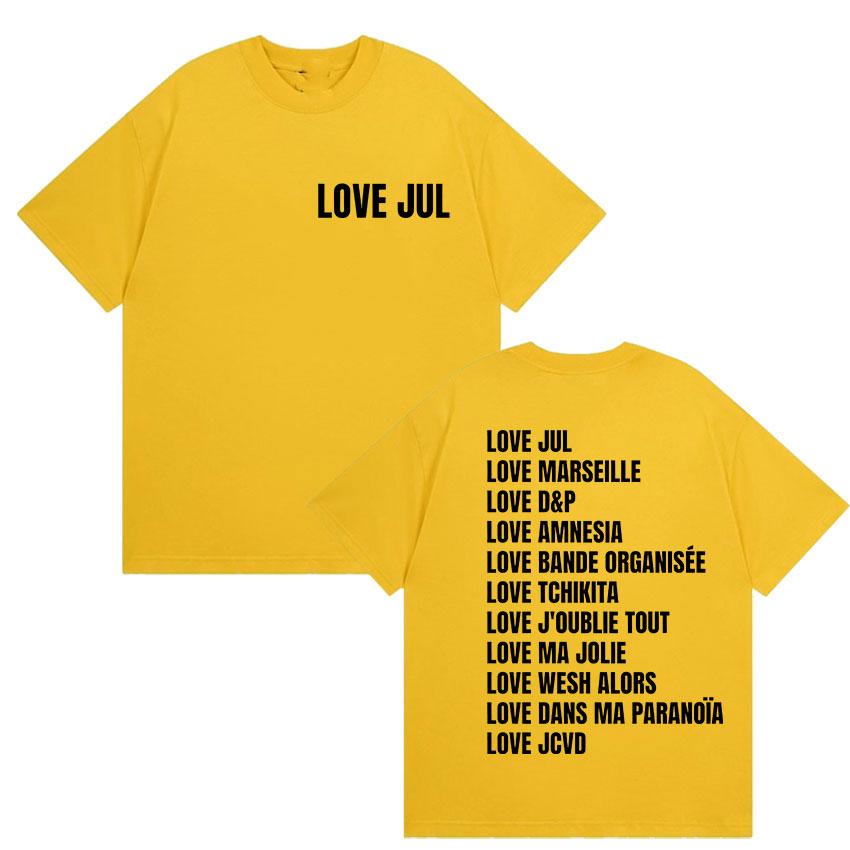 Love Jul France Rapper 2025 Album Print T Shirt Men Women Vintage Fashion Short Sleeve T-shirts Casual Oversized Cotton T-shirt