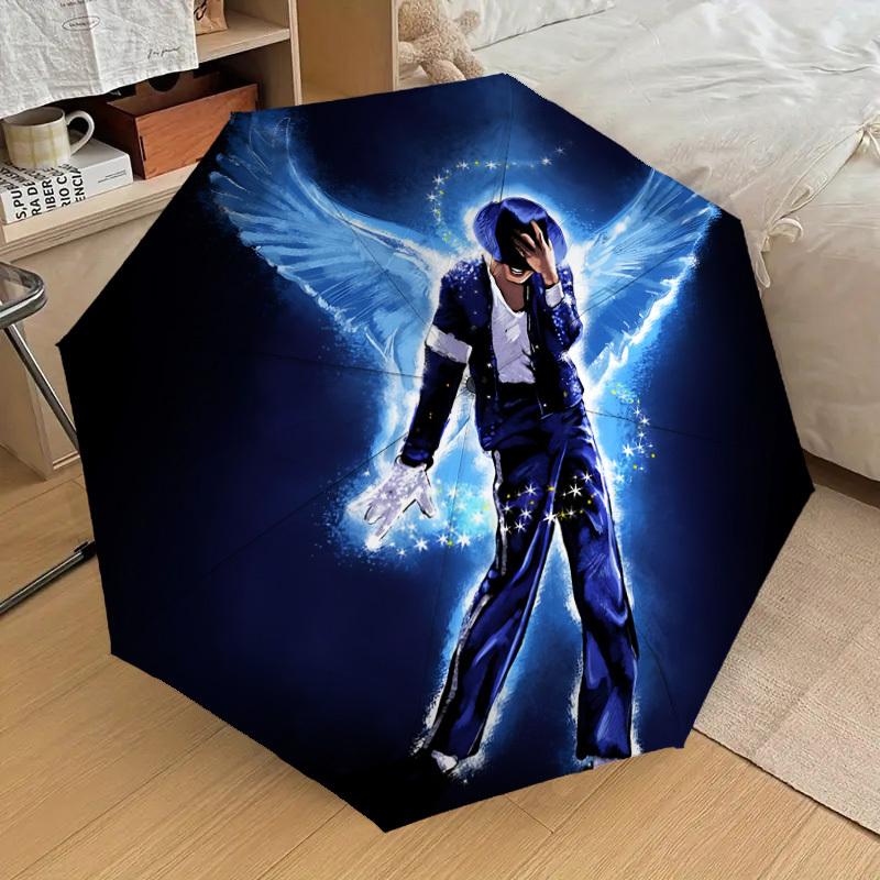 

1pc Michael Jackson Automatic Folding Umbrella, Portable Collapsible Design, Casual Outdoor Accessory L1202006