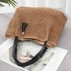 WISHOW Women's Straw Tote Bag with Tassel, Large Capacity, Perfect for Commuting, Beaches, and Resorts (Brown)