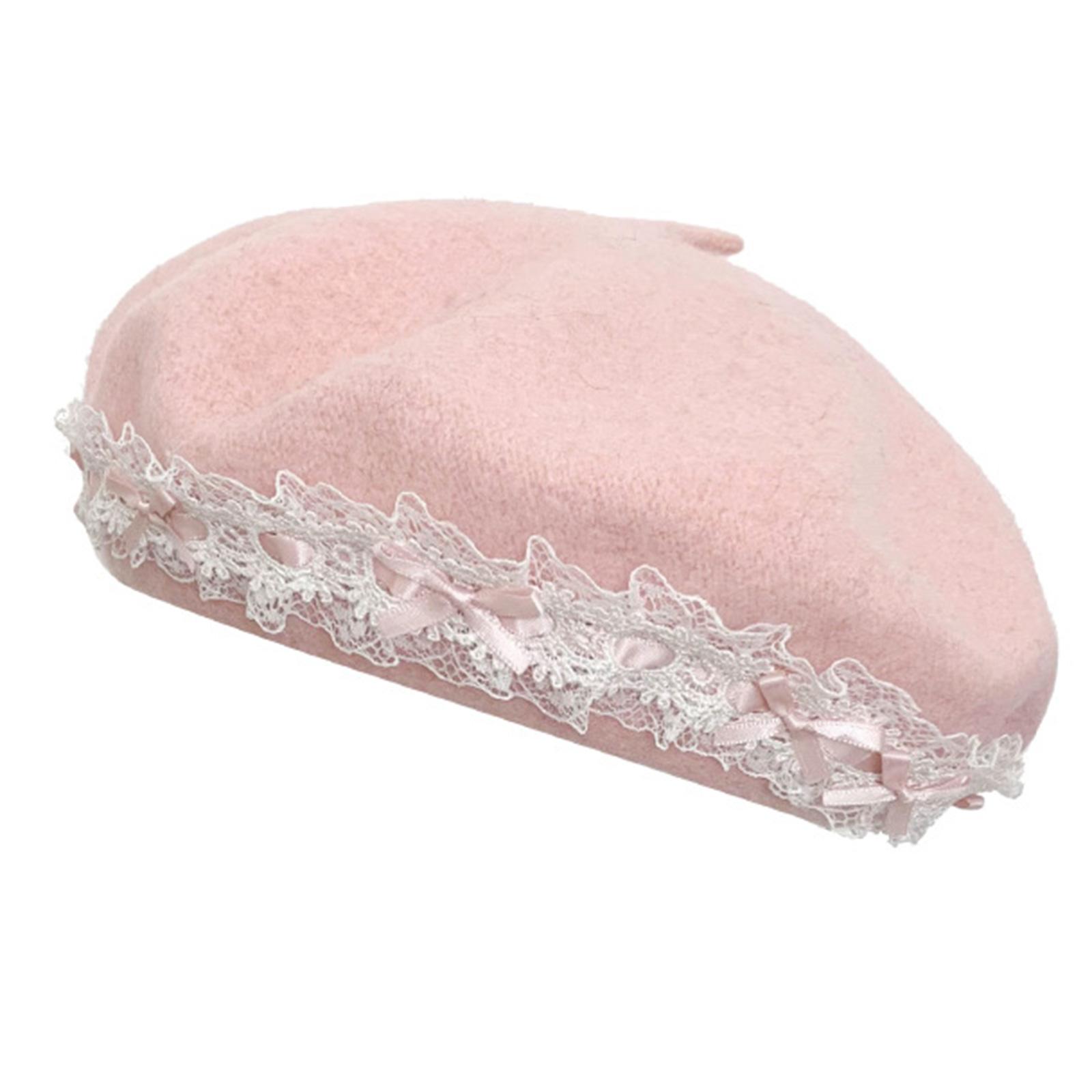 

Unisex Beret with Bowknot Painter Hat British Cabbie Hat for Autumn Winter Flat Hat for Daily Wear Cabbie Hat розовый