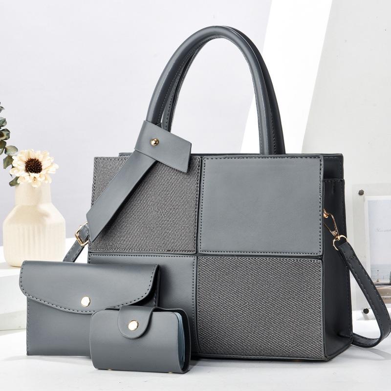 Stylish, Color-Block Mother & Child Handbag: Versatile, Spacious Shoulder Bag
