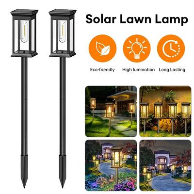 Solar Pathway Lights IP65 Waterproof Lawn Solar Light Height Adjustable LED Outdoor Light Decorative Solar Landscape