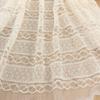 Cream Bone Jacquard Wave Stripe Lace Fabric for Shawls, Scarves, Curtains, and Covers