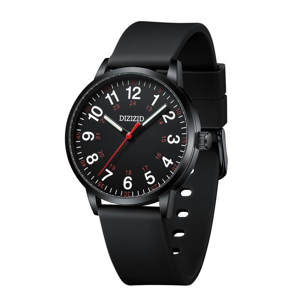 

Analog Nurse Watch, Waterproof, Luminous, Easy to Read Dial, Urethane Belt, Simple, Stylish, Men s, Women s, Medical, Nurse, Unisex (Black) DIZIZID