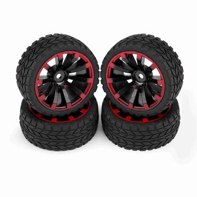 4pcs Set Tires Rubber Tyre Racing Off Road Vehicle Wheel Rim for RC 1:10 Car Part