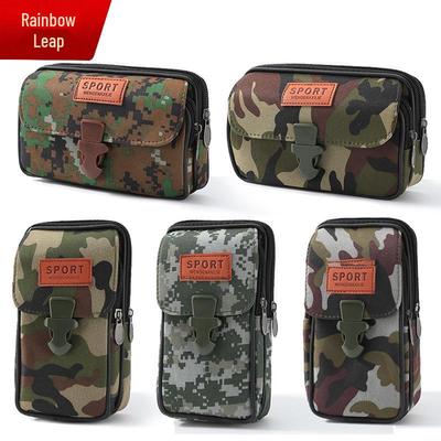 Riñonera Camuflada Impermeable Multifuncional para Hombre para Deportes y Construcción, Compatible con Uso de Teléfono Móvil Horizontal y Vertical
