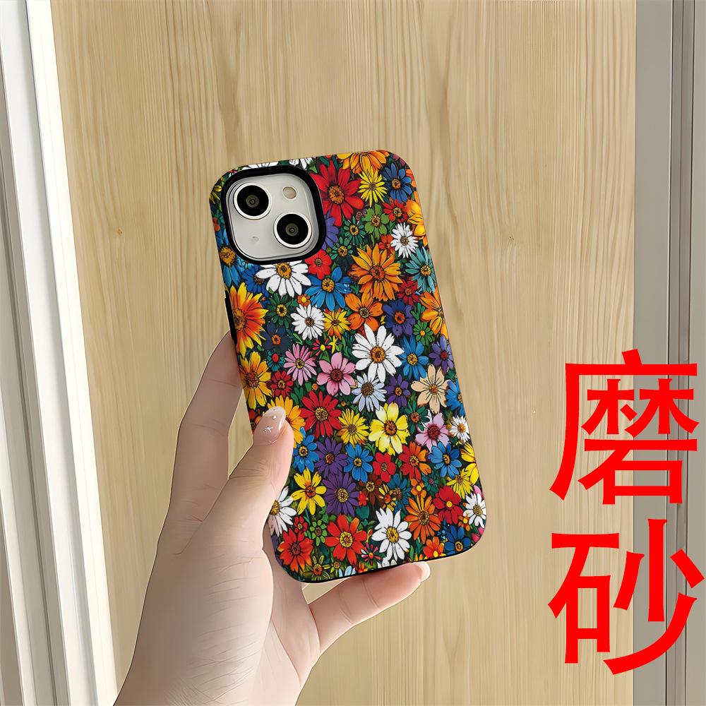 Stazione indipendente bestseller Pellicola colorata a margherite Mori per iPhone15pro Custodia 2-in-1 Custodia per cellulare Apple 17pro