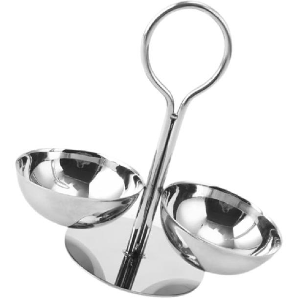 Snack Stand with Bowls Snack Serving Bowl Candy Appetizer Nuts Buffet Condiment Server 3 Compartment Condiment Serving Bowl, A C, 2 bowls