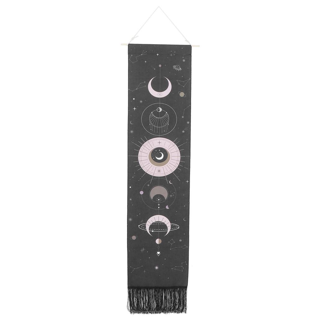 Moon Phase Cycle Tapestry Wall Hanging Art Decors Handcraft for Home Bedroom Ornament(White )