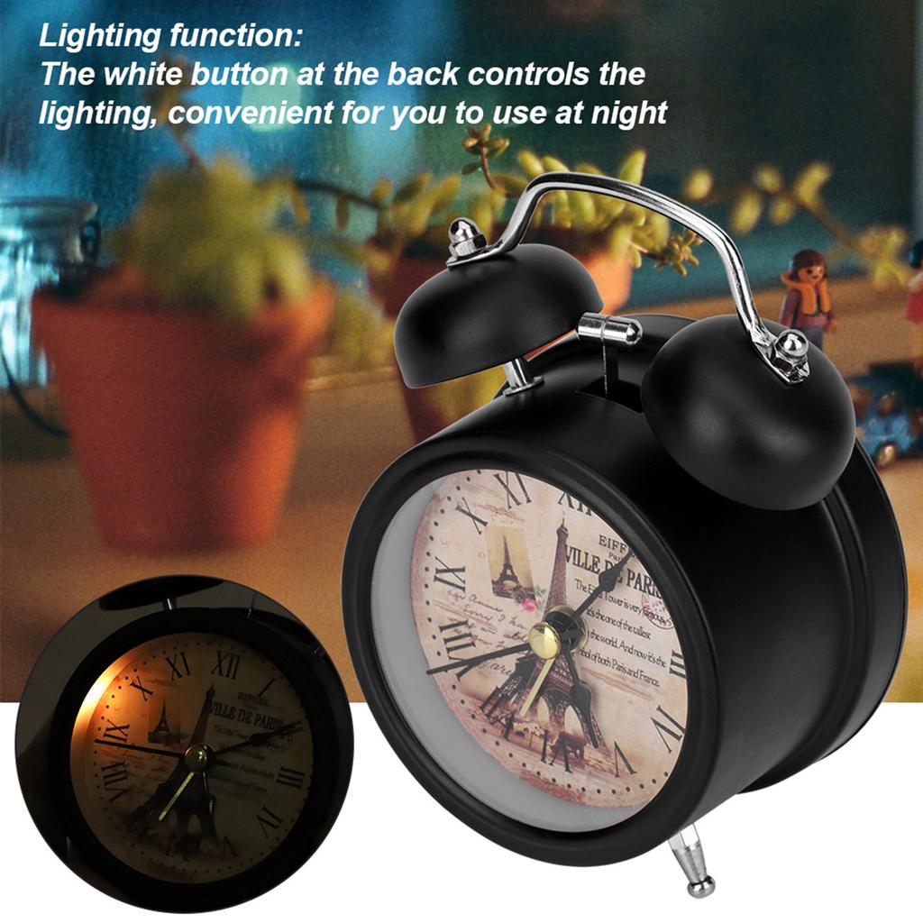 Mini Metal Digital Alarm Clock Mute with Lights Twinkling Bell for Bedroom Student